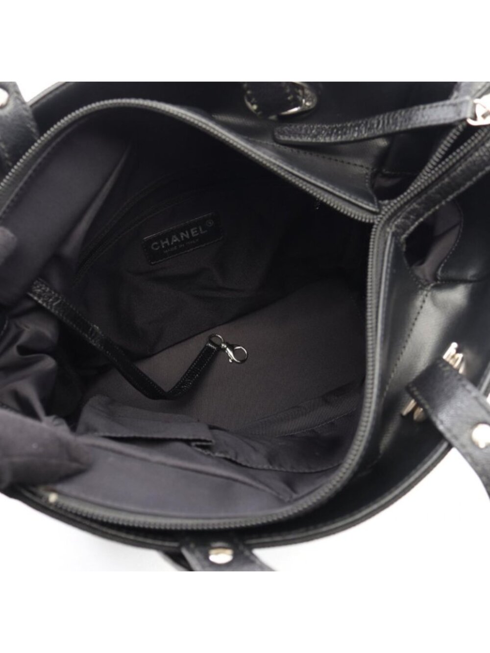 Chanel Tote Paris Biarritz PM Black Canvas Leather PM - Picture 3 of 8